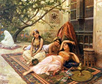 Arab or Arabic people and life. Orientalism oil paintings  505